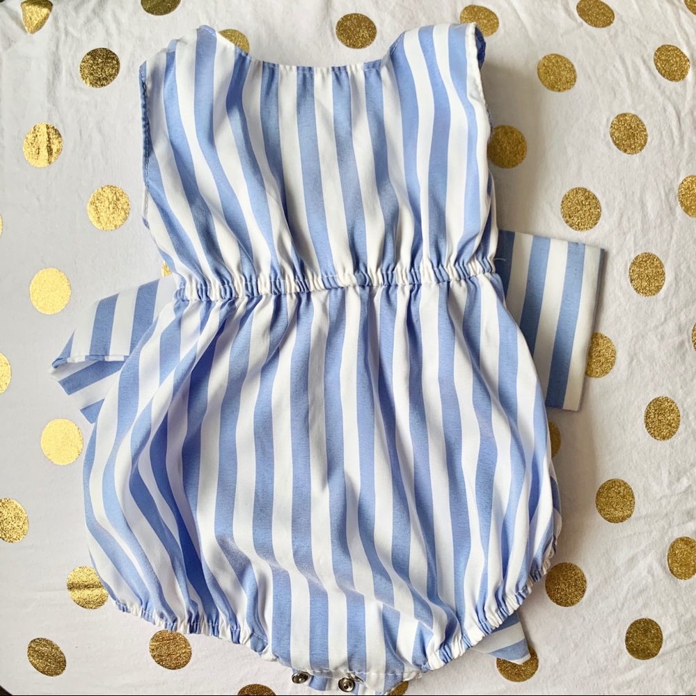 Striped Bow Tie Romper
